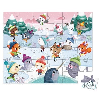 Janod Janod 36 Parça Puzzle, Kar Partisi Yap - Boz