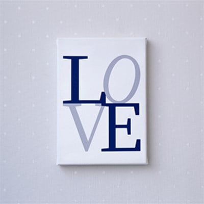Lacivert Love Kanvas Tablo