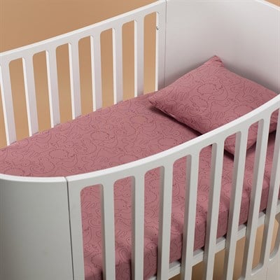 Lastikli Çarşaf ve Yastık Kılıfı Seti, Pink Animals