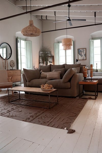 Lorena Canals Tribu Kilim Toprak Kahverengisi L Ev Koleksiyon Halıları