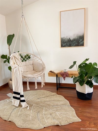 Lorena Canals Yaprak Desenli Monstera Halı Olive Çocuk Odası Halıları