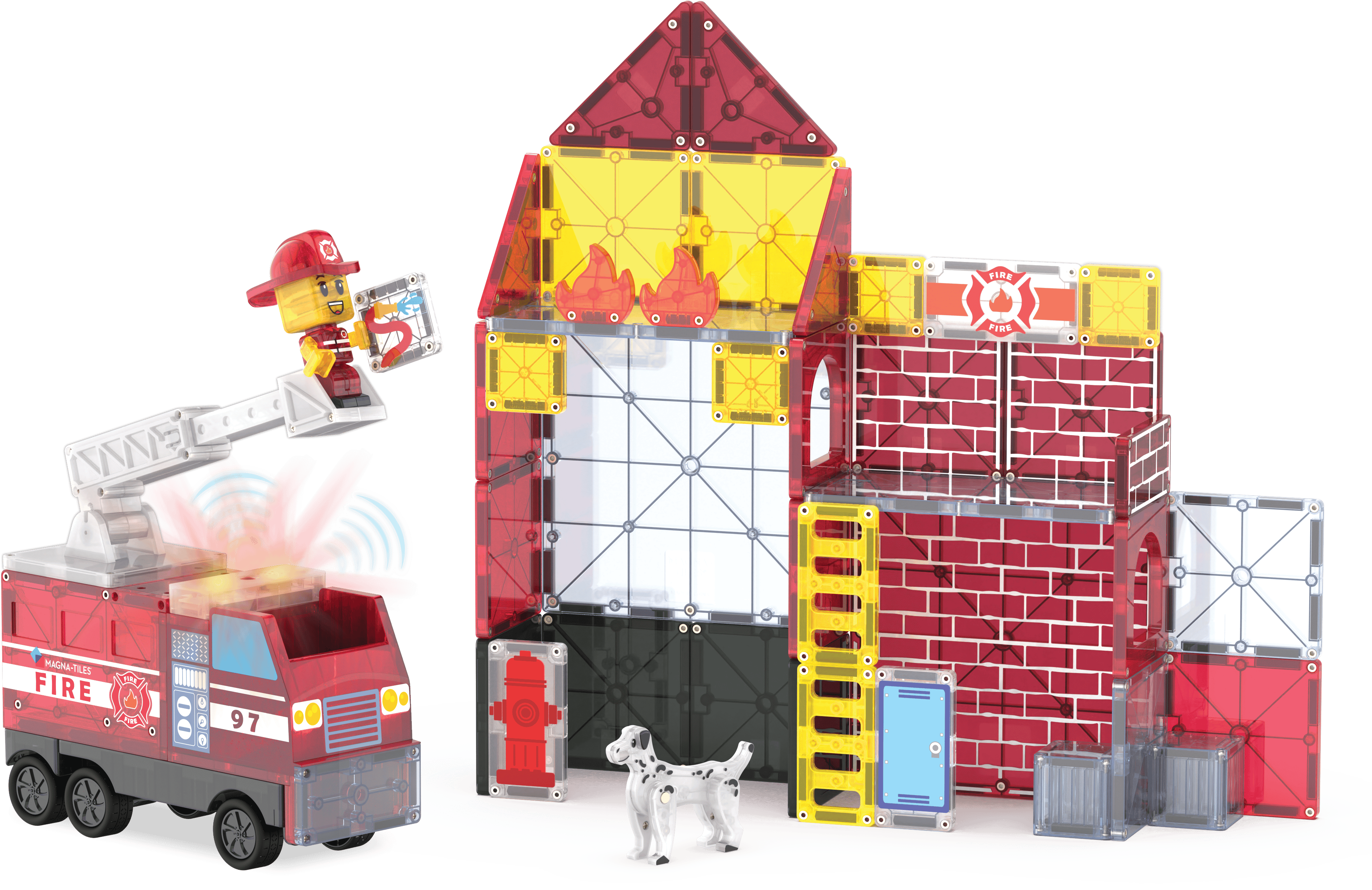 MAGNA-TILES® - Fire Station - 50 Parça