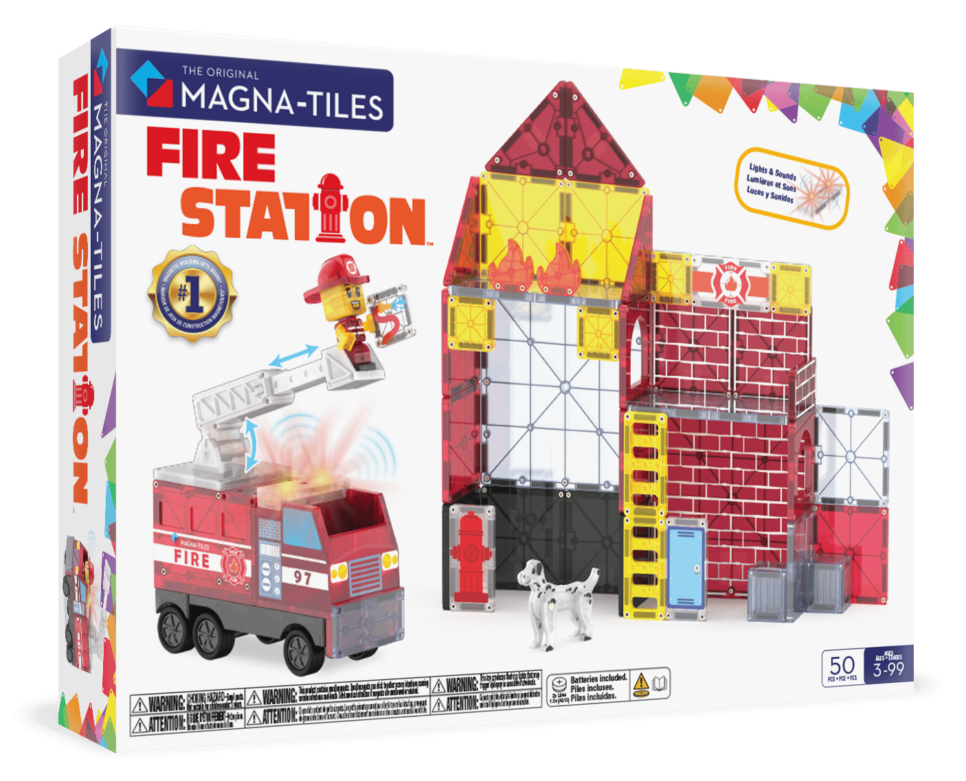 MAGNA-TILES® - Fire Station - 50 Parça