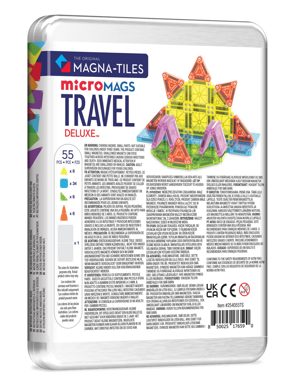 MAGNA-TILES® - Travel Set - Seyahat Seti Manyetik Bloklar - 55 Parça