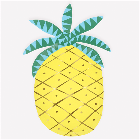 Meri Meri - Ananas Tabaklar - 8 Adet