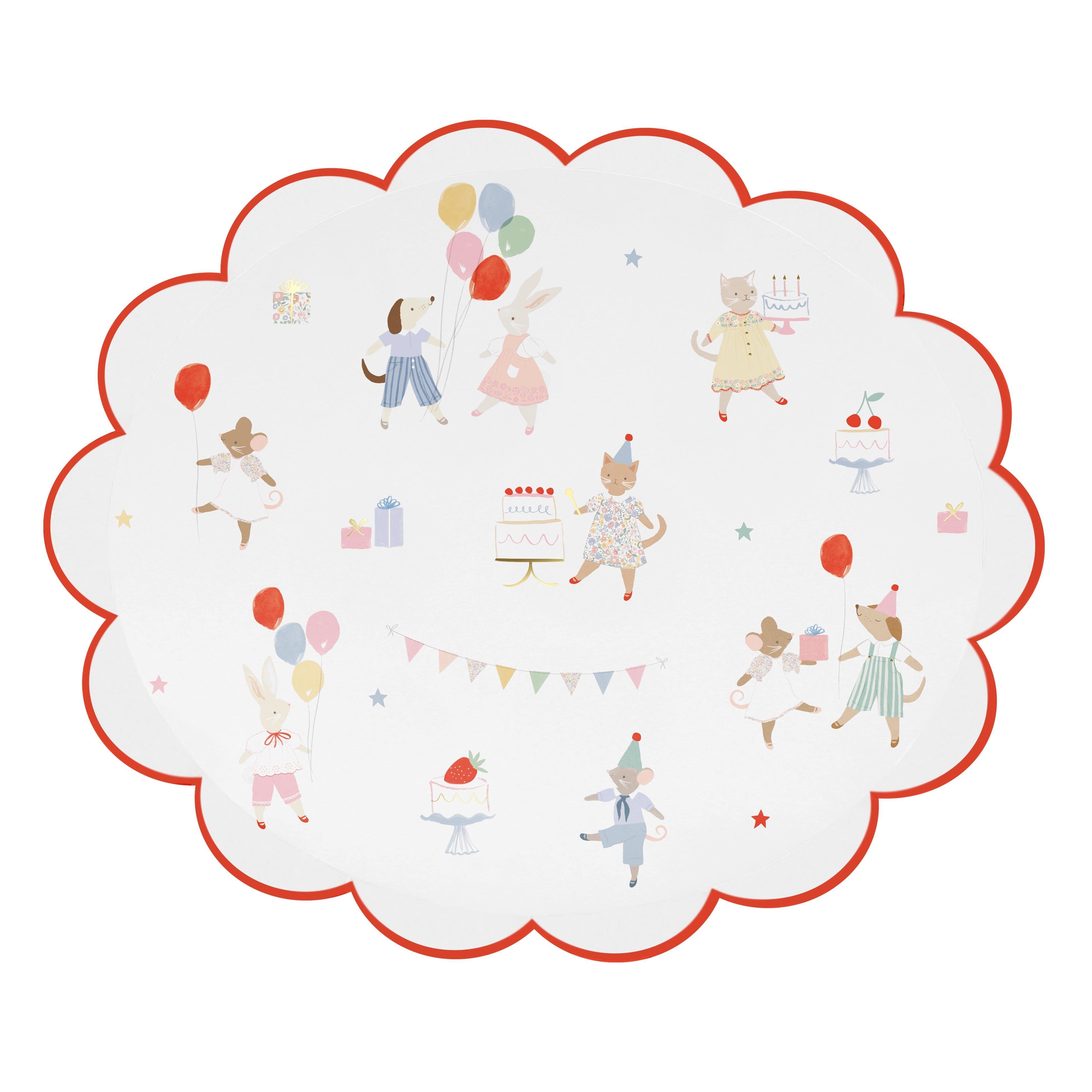 Meri Meri - Animal Friends Tabak- L - 8 Adet