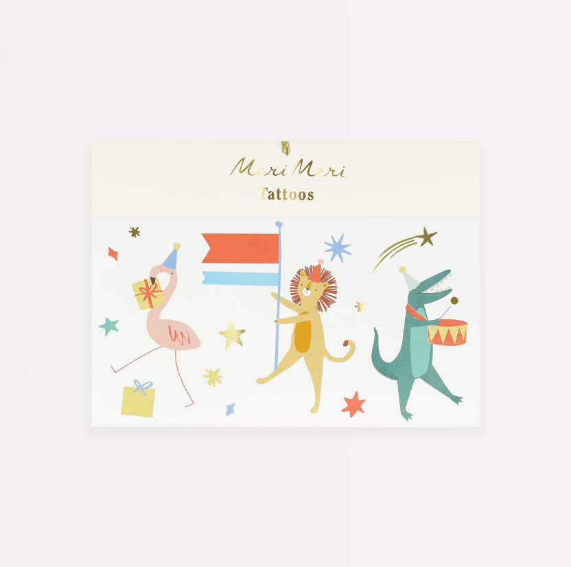 Meri Meri - Animal Parade Temporary Tattoos - Hayvanlar Geçit Töreni Geçici Dövmeler (x2)
