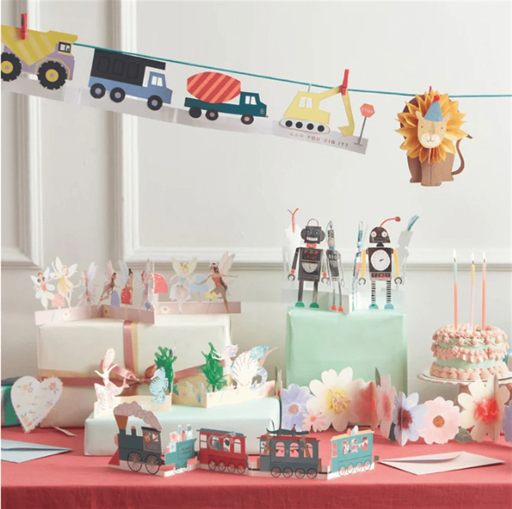 Meri Meri - Birthday Train Concertina Card - Doğum Günü Treni Tebrik Kartı