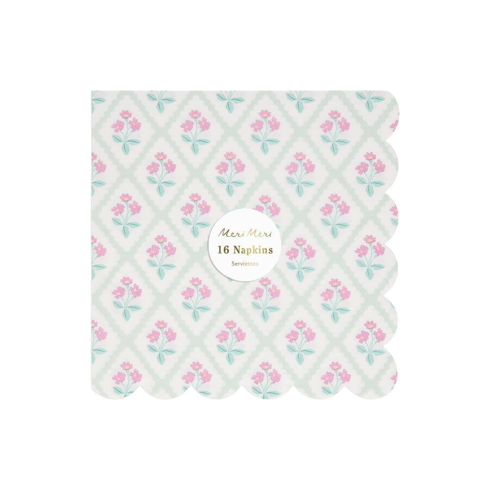 Meri Meri - Bloomsbury Çiçek Desenli Peçeteler - L - 16 Adet
