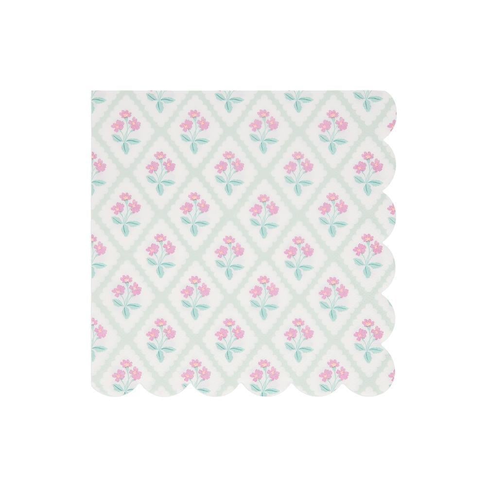 Meri Meri - Bloomsbury Çiçek Desenli Peçeteler - L - 16 Adet