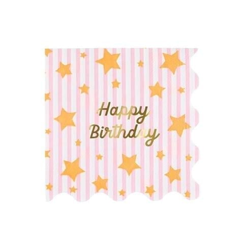 Meri Meri - Bright Star Happy Birthday Large Napkins - Parlak Yıldız Happy Birthday Peçeteler - L - 16 Adet