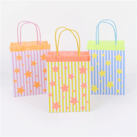 Meri Meri - Bright Star Party Bags - Parlak Yıldız Parti Çantaları - 8 Adet