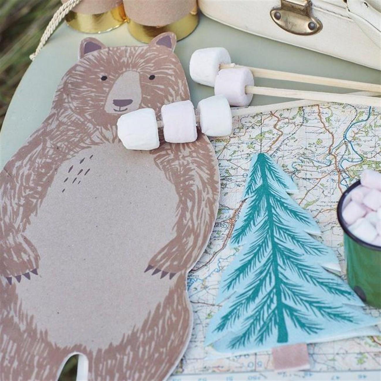 Meri Meri - Brown Bear Plates - Ayı Tabak