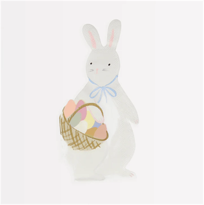 Meri Meri - Bunny With Basket Napkins - Sepetli Tavşan Peçeteler - 16'lı
