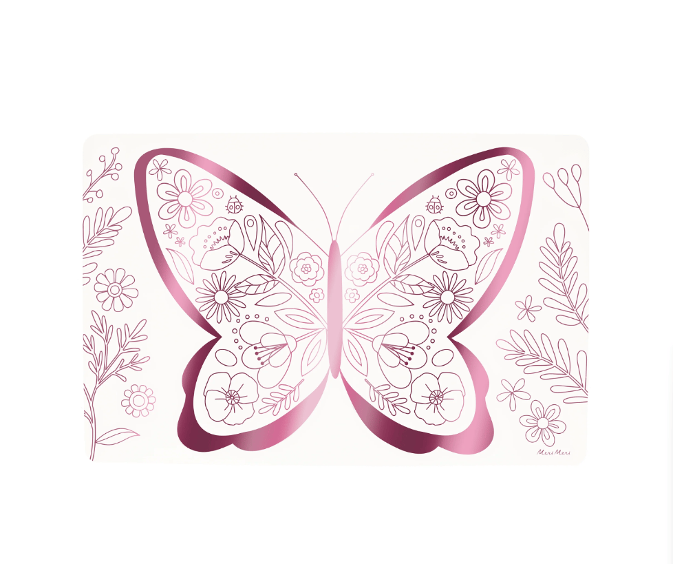 Meri Meri - Butterflies & Flowers Colouring Placemats - Kelebekler & Çiçekler Boyama Amerikan Servisleri (x8)