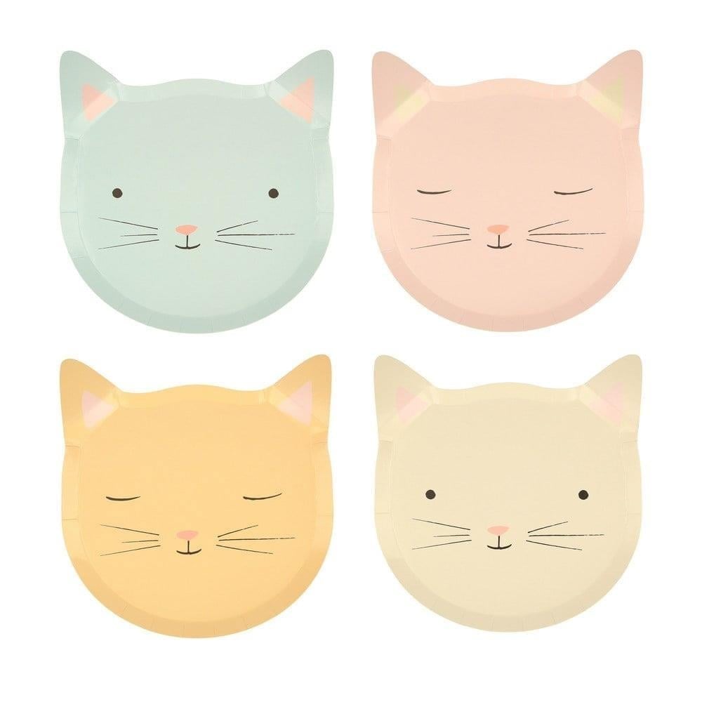 Meri Meri - Cat Plates - Kedi Tabaklar - 8'Li