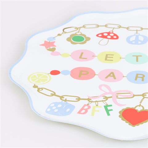 Meri Meri - Charm Temalı Tabaklar - L - 8 Adet