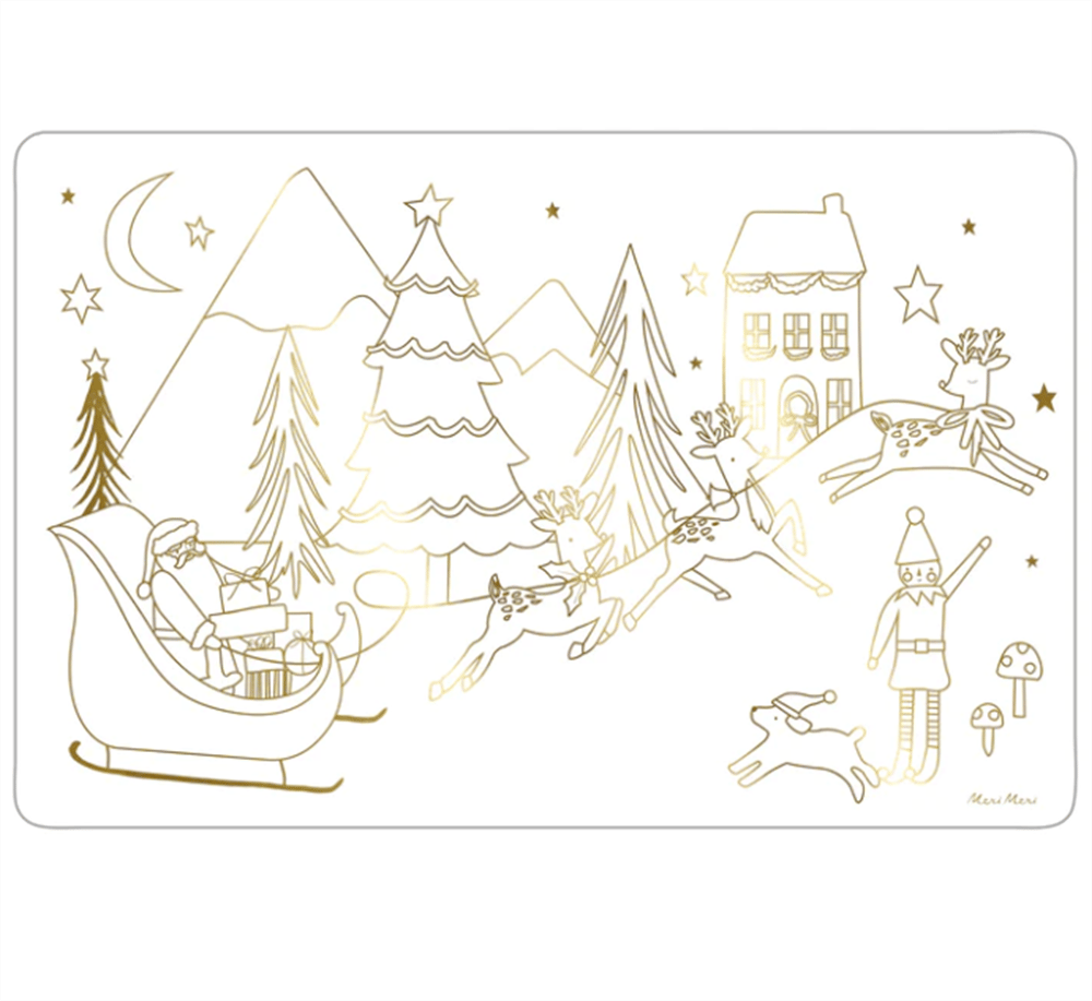 Meri Meri - Christmas Colouring Placemats - Yeni Yıl Boyamalı Amerikan Servisi - 8'Li