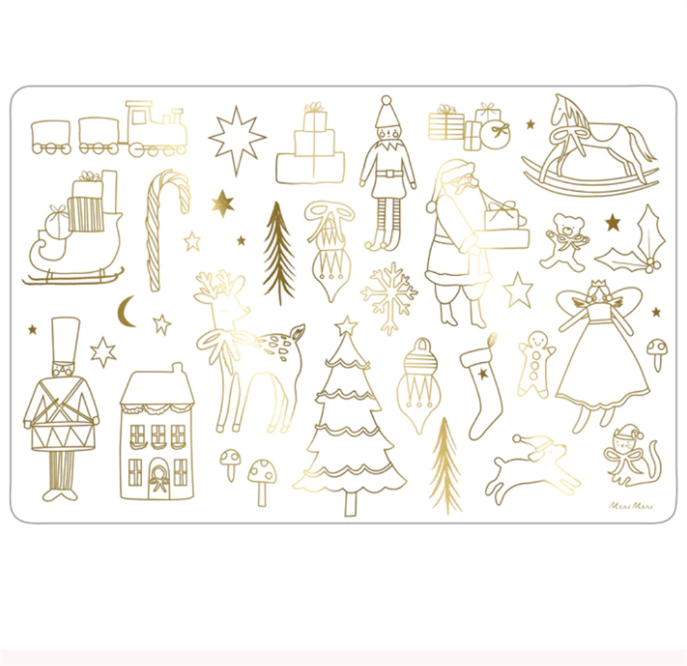 Meri Meri - Christmas Colouring Placemats - Yeni Yıl Boyamalı Amerikan Servisi - 8'Li