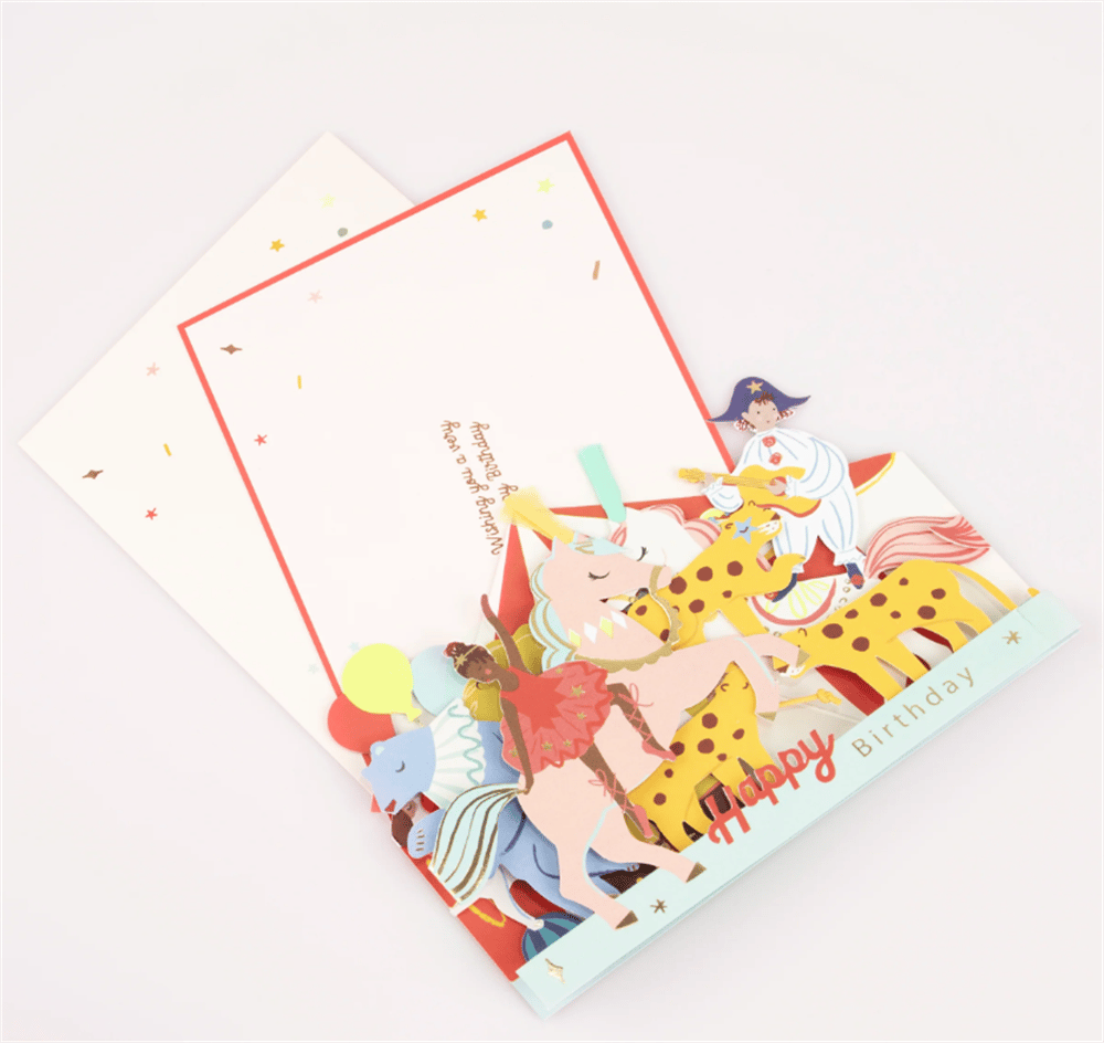 Meri Meri - Circus Concertina Card - Sirk Tebrik Kartı