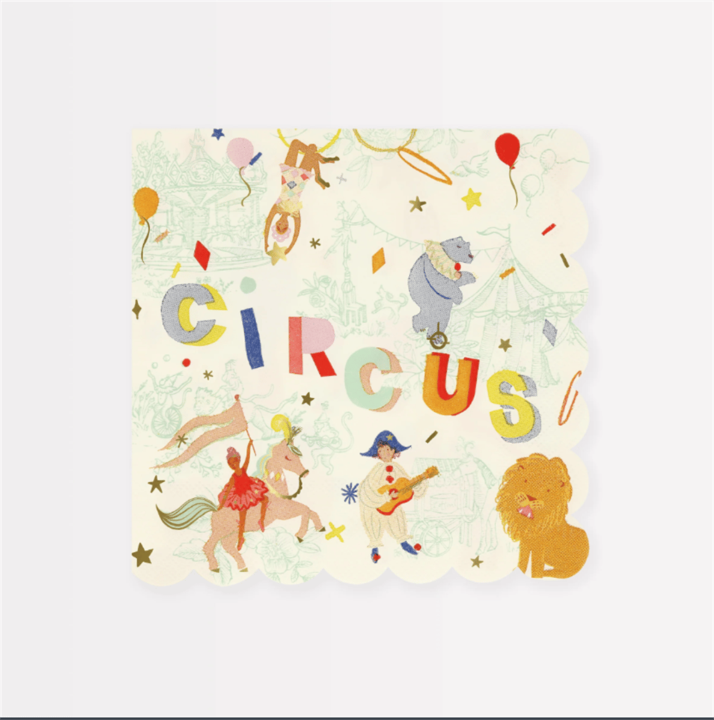 Meri Meri - Circus Large Napkins - Sirk Peçeteler (L) (X16)