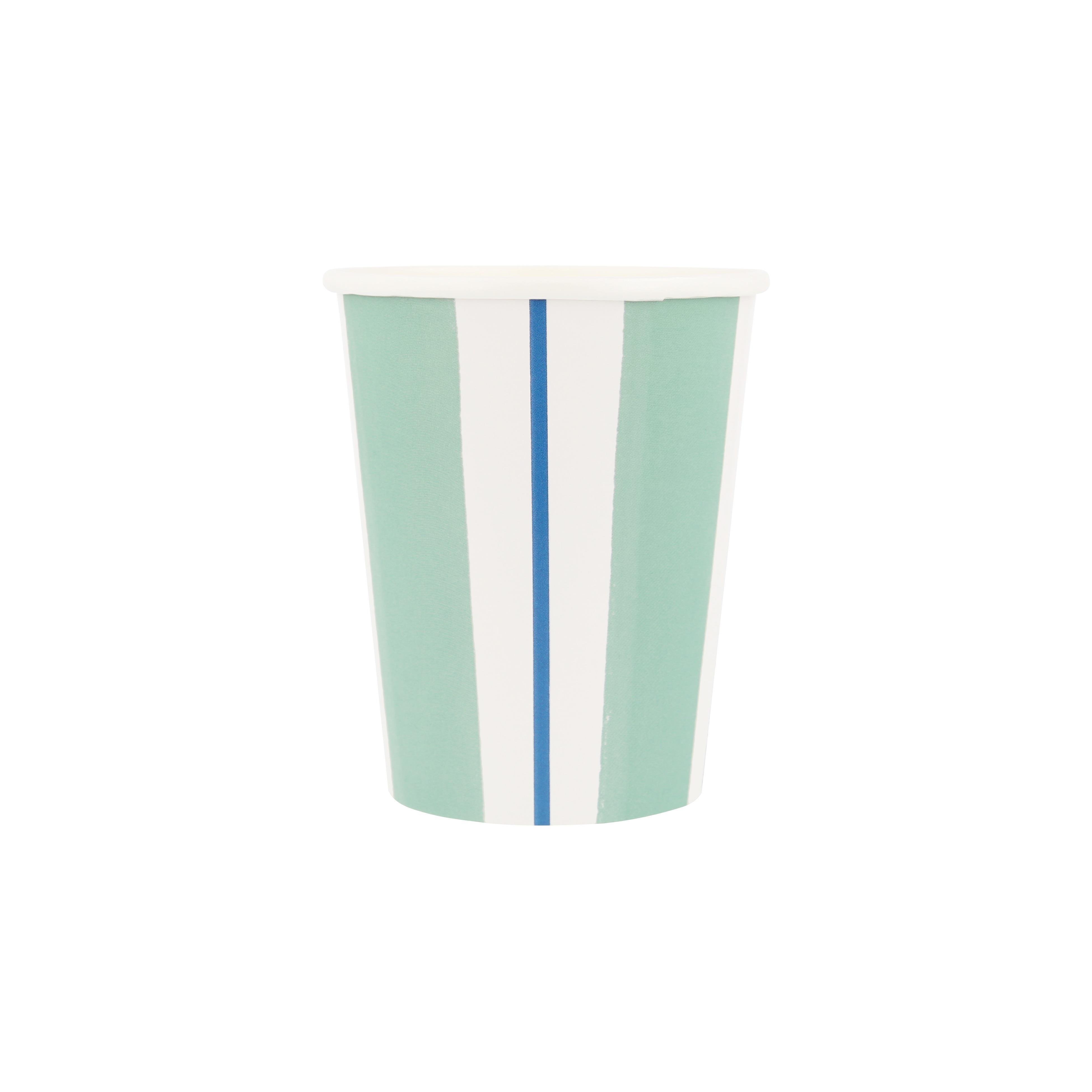 Meri Meri - Çizgili Bardaklar - 8 Adet