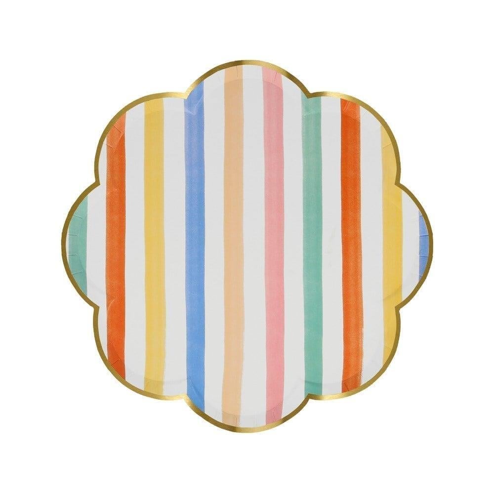 Meri Meri - Colourful Pattern Side Plates - Renkli Desenler Tabaklar - 8'Li