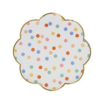 Meri Meri - Colourful Pattern Side Plates - Renkli Desenler Tabaklar - 8'li