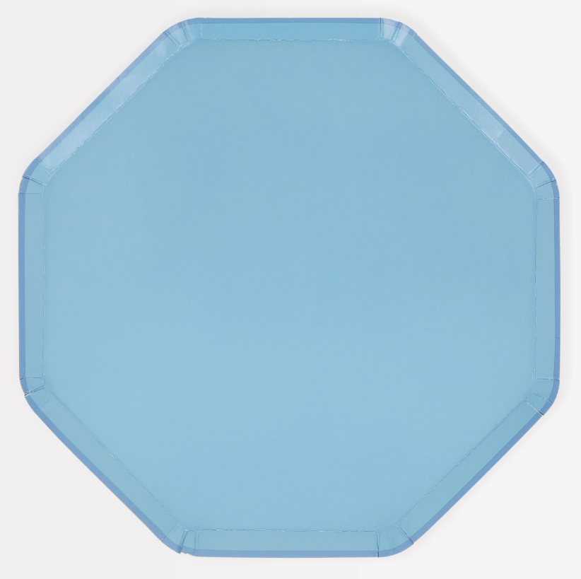 Meri Meri - Cornflower Blue Dinner Plates - Peygamber Çiçeği Mavisi Tabaklar (L) (x8)