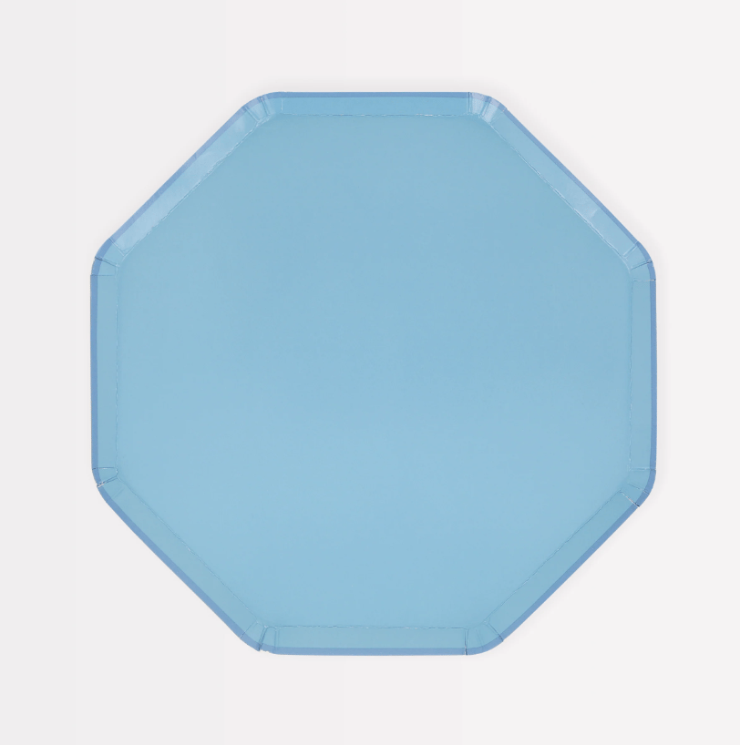 Meri Meri - Cornflower Blue Side Plates - Peygamber Çiçeği Mavisi Tabaklar (M) (x8)