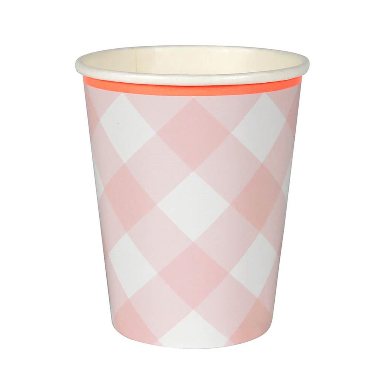 Meri Meri - Damalı Bardak - Pembe
