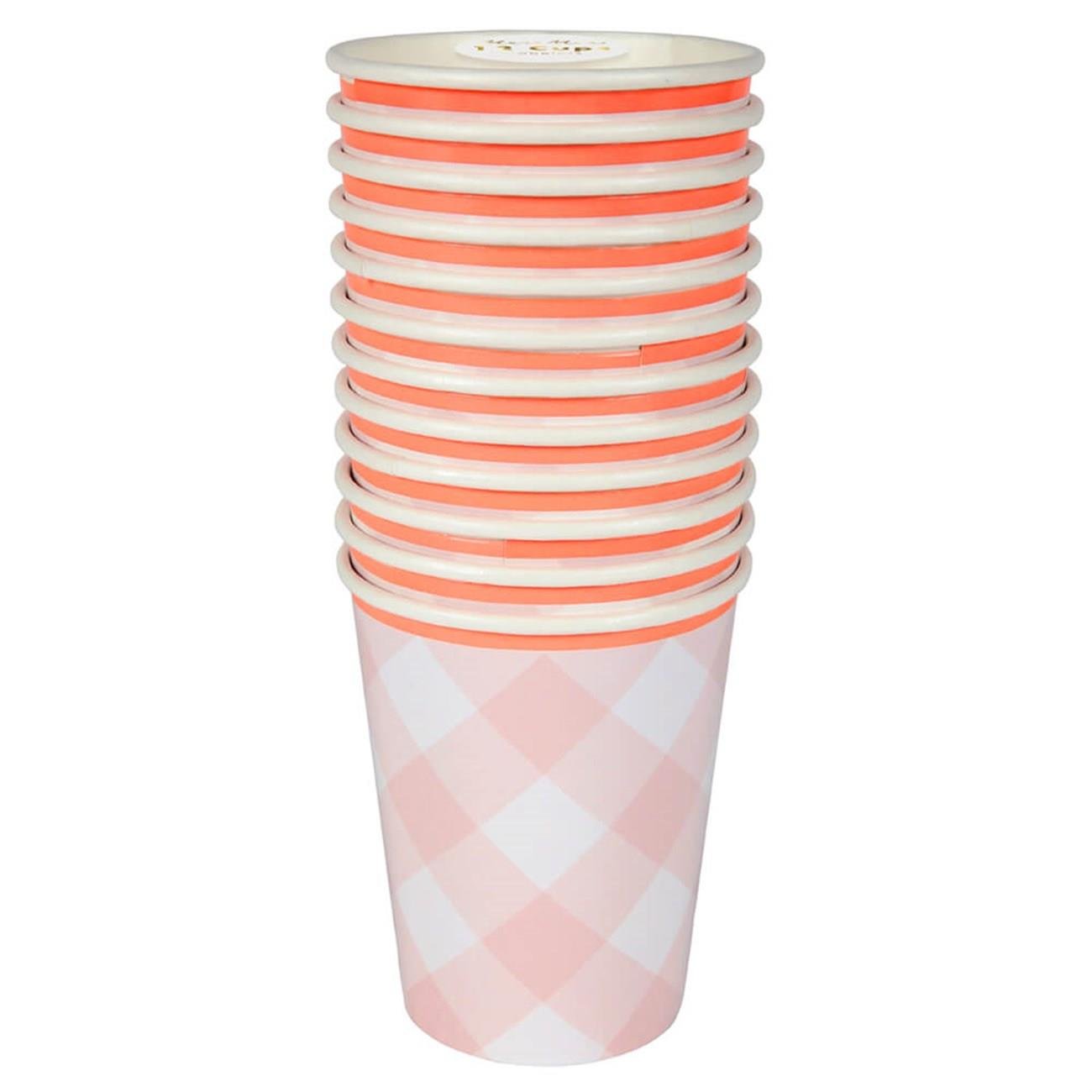 Meri Meri - Damalı Bardak - Pembe