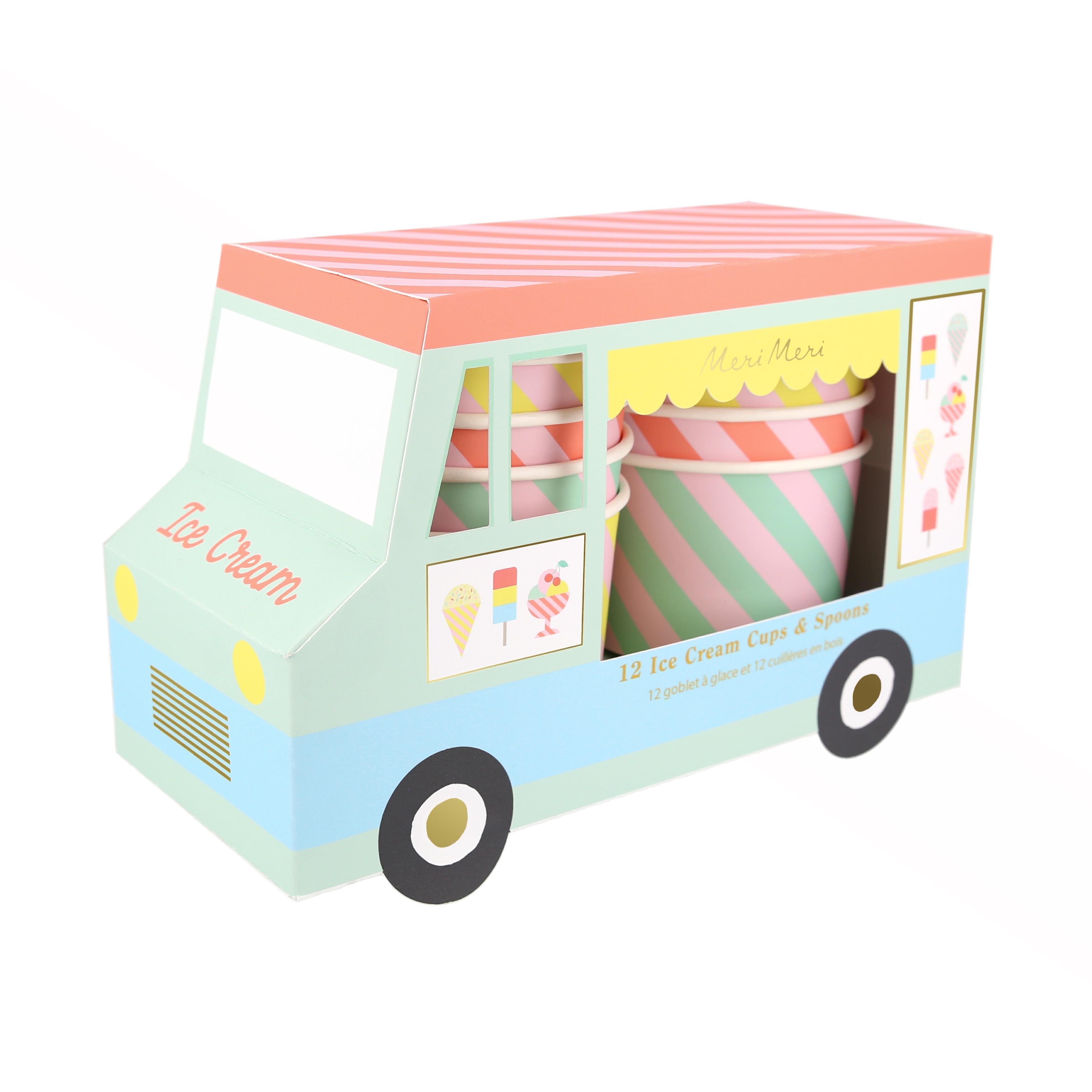 Meri Meri - Dondurma Kap ve Kaşıkları - 12 Adet