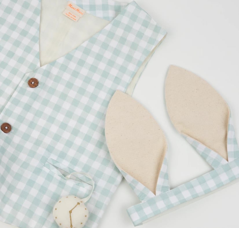 Meri Meri - Ekose Tavşan Kostüm Seti / 3-6 Yaş