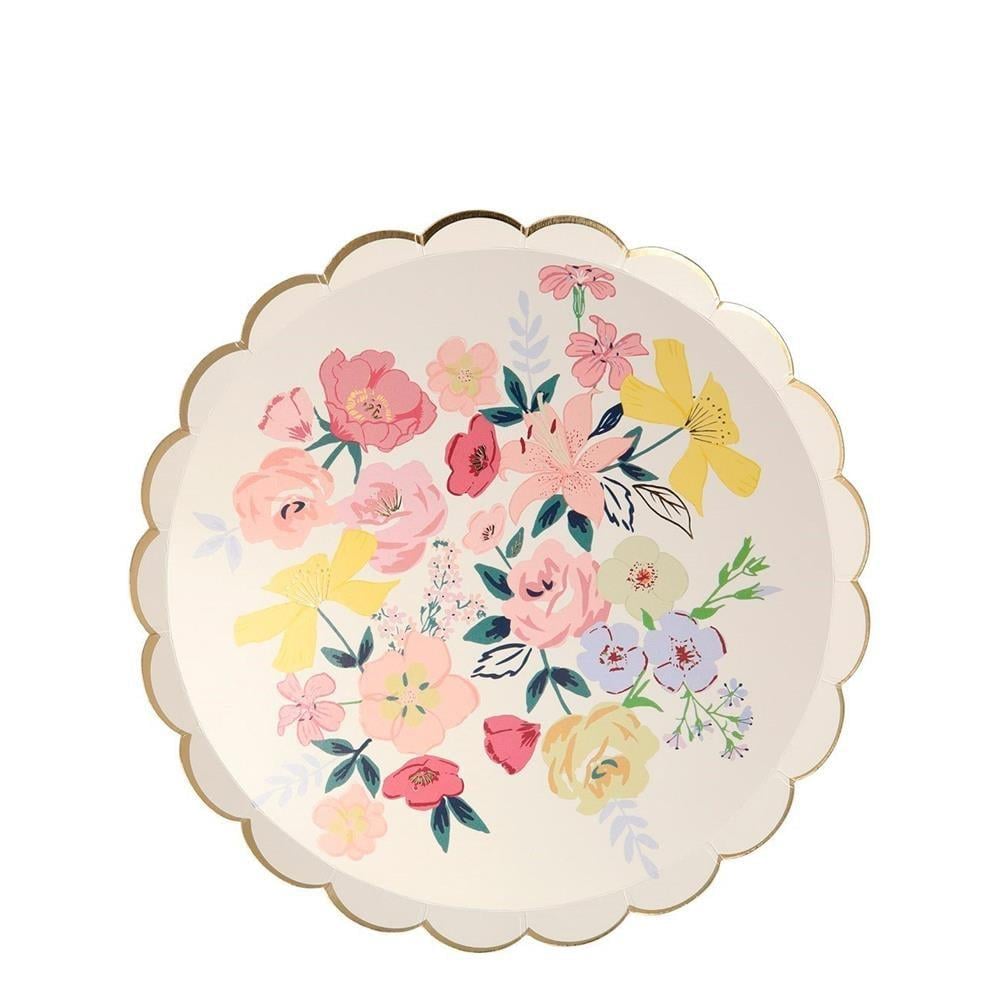 Meri Meri - English Garden Plates - English Garden Tabak - S - 8'Li