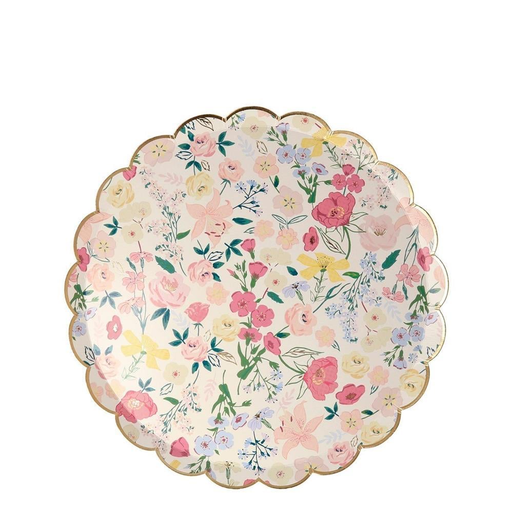 Meri Meri - English Garden Plates - English Garden Tabak - S - 8'Li