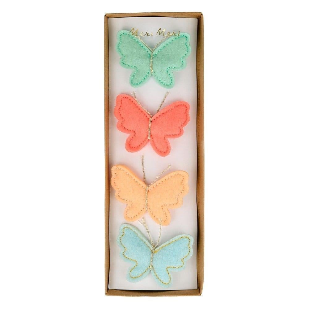 Meri Meri - Felt Butterfly Hair Clips - Kelebek Tokalar - 4'Lü