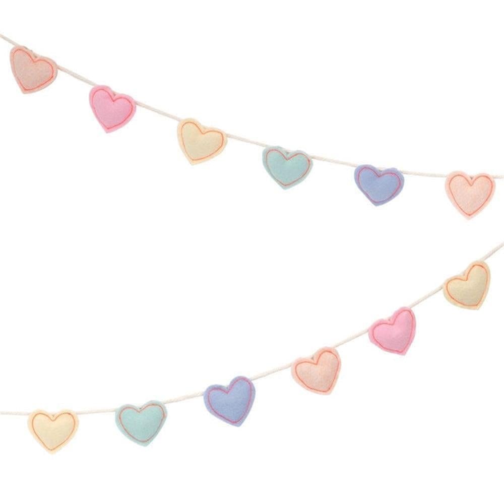 Meri Meri - Felt Heart Garland - Kalpli Asılan Süs