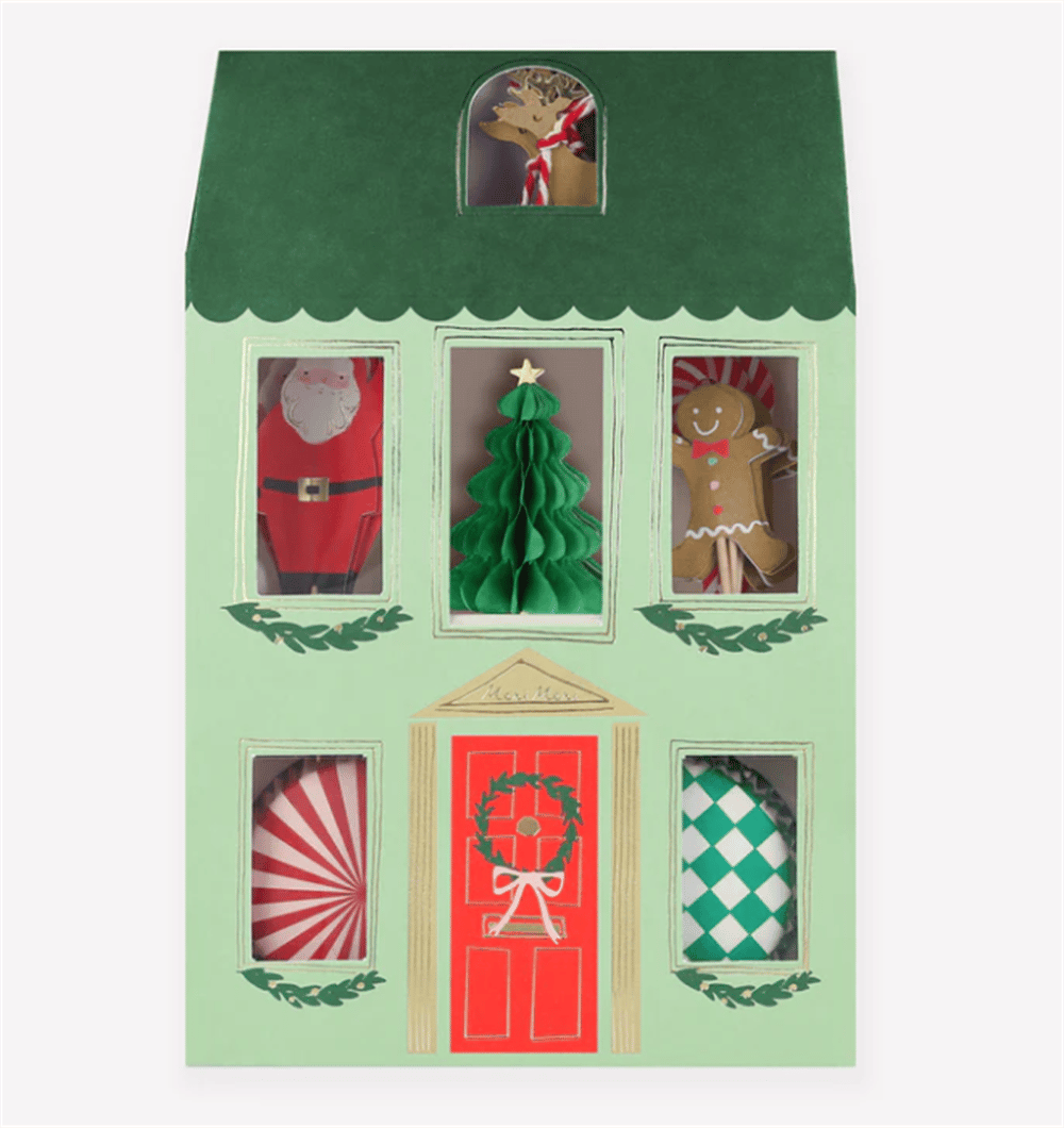 Meri Meri - Festive House Cupcake Kit - Yeni Yıl Evi Cupcake Kit (24'Lü)