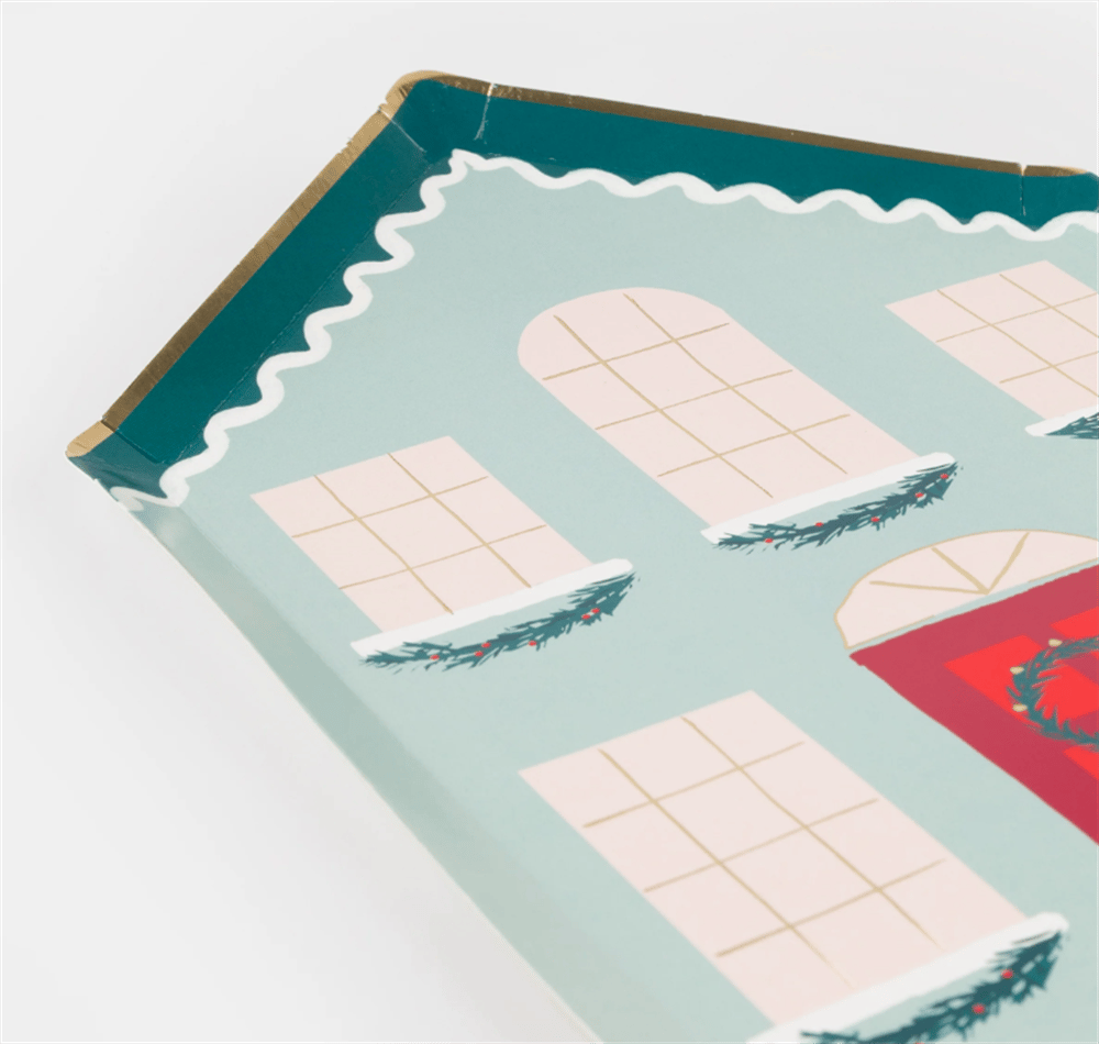 Meri Meri - Festive House Plates - Kutlama Evi Tabak (8'Li)