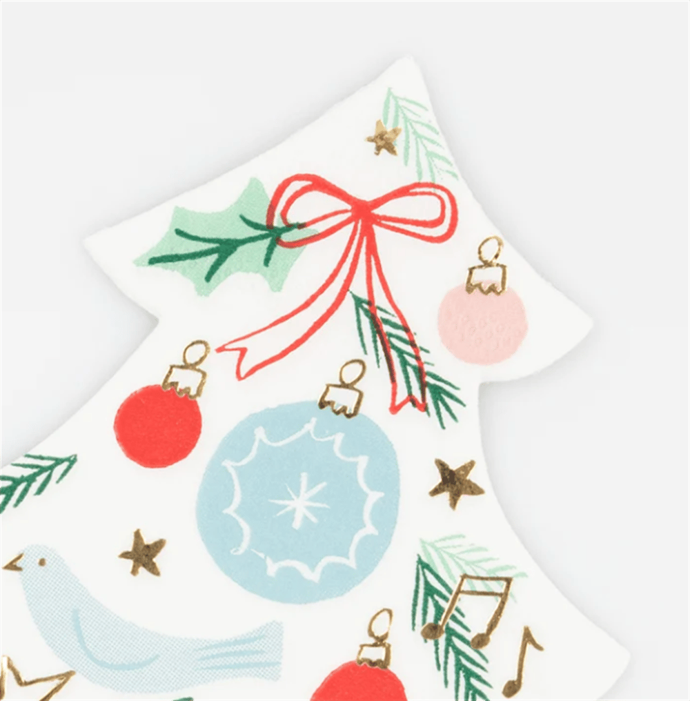 Meri Meri - Festive Pattern Tree Napkins - Yeni Yıl Ağacı Peçeteler (16'Lı)