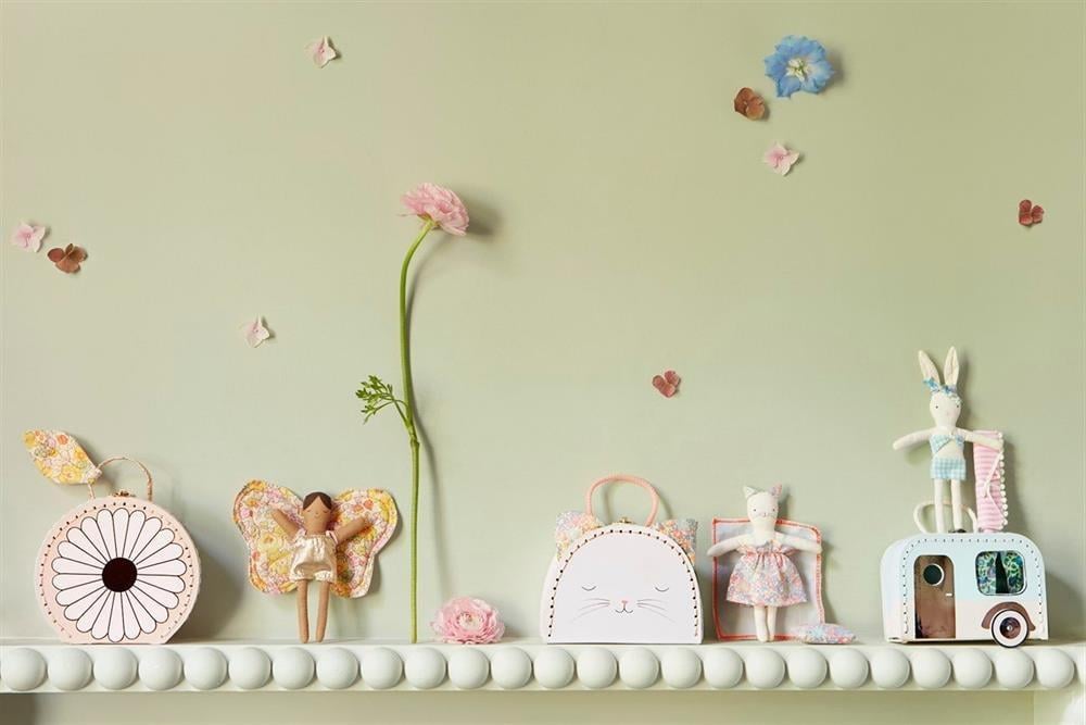 Meri Meri - Floral Kitty Mini Suitcase Doll - Mini Çiçekli Kedi Oyuncaklı Çanta