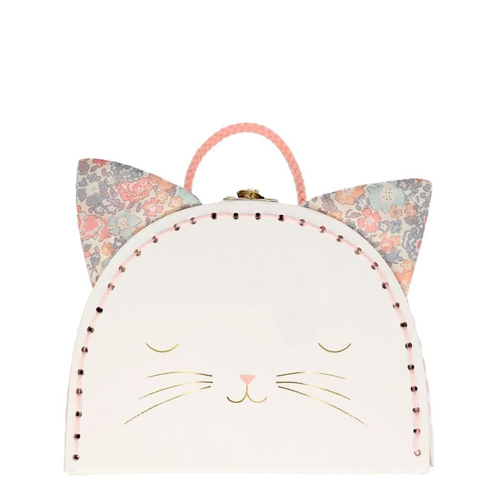 Meri Meri - Floral Kitty Mini Suitcase Doll - Mini Çiçekli Kedi Oyuncaklı Çanta