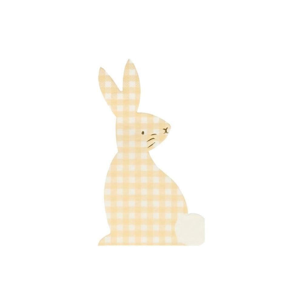 Meri Meri - Gingham Bunny Napkins - Damalı Tavşan Peçeteler - 16'Lı