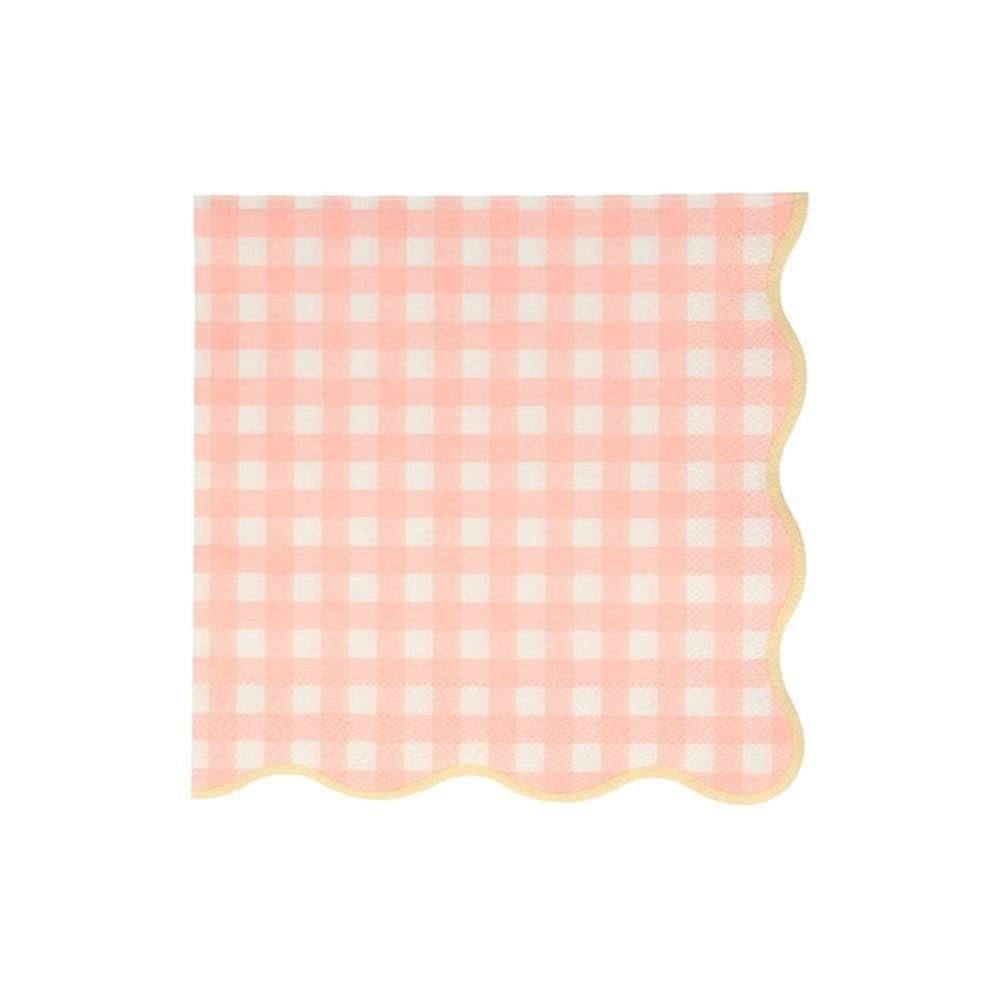 Meri Meri - Gingham Napkins - Damalı Peçeteler - L - 20'Li