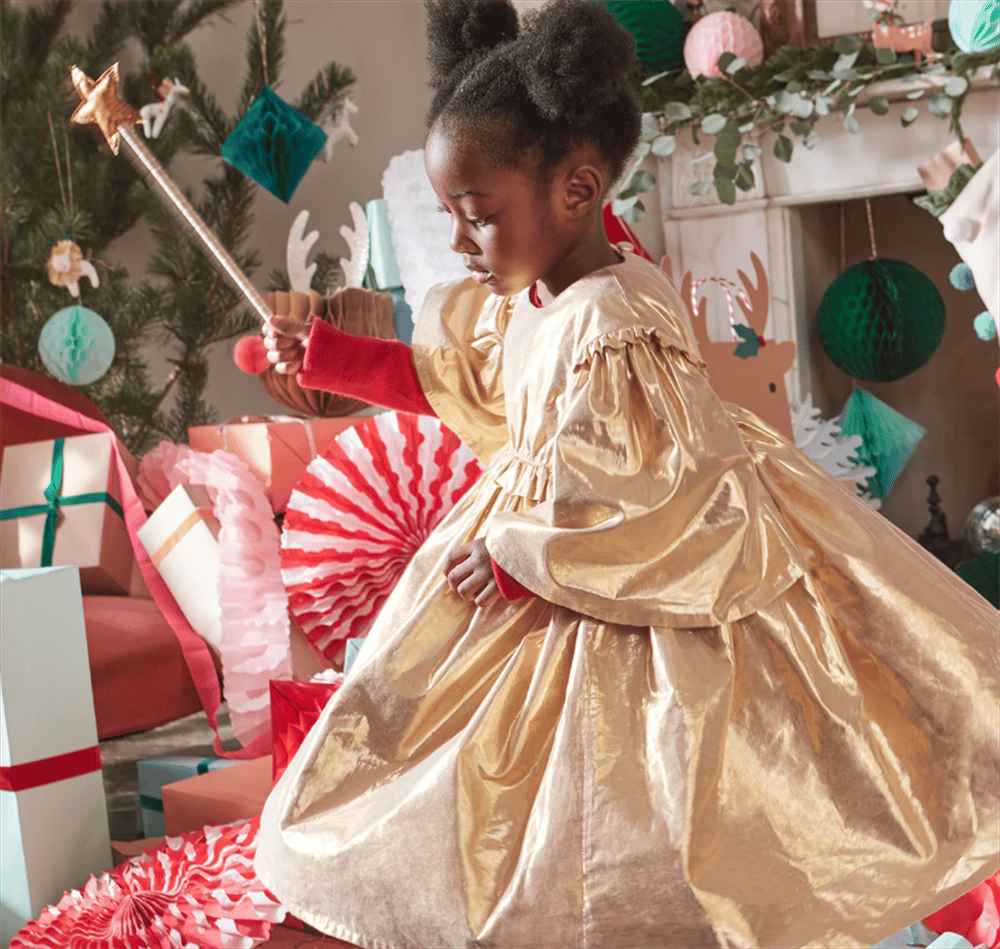 Meri Meri - Gold Angel Dress Age 5-6 - Altın Melek Elbise 5-6 Yaş