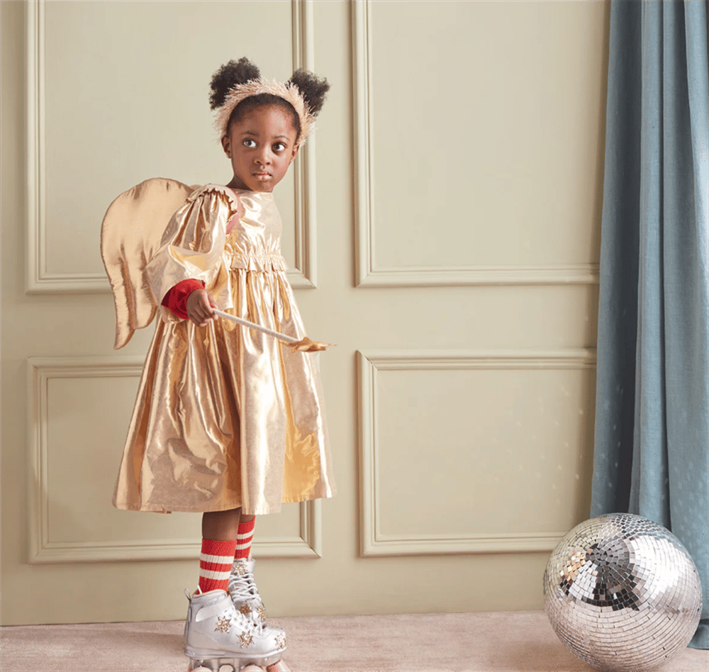 Meri Meri - Gold Angel Dress Age 5-6 - Altın Melek Elbise 5-6 Yaş