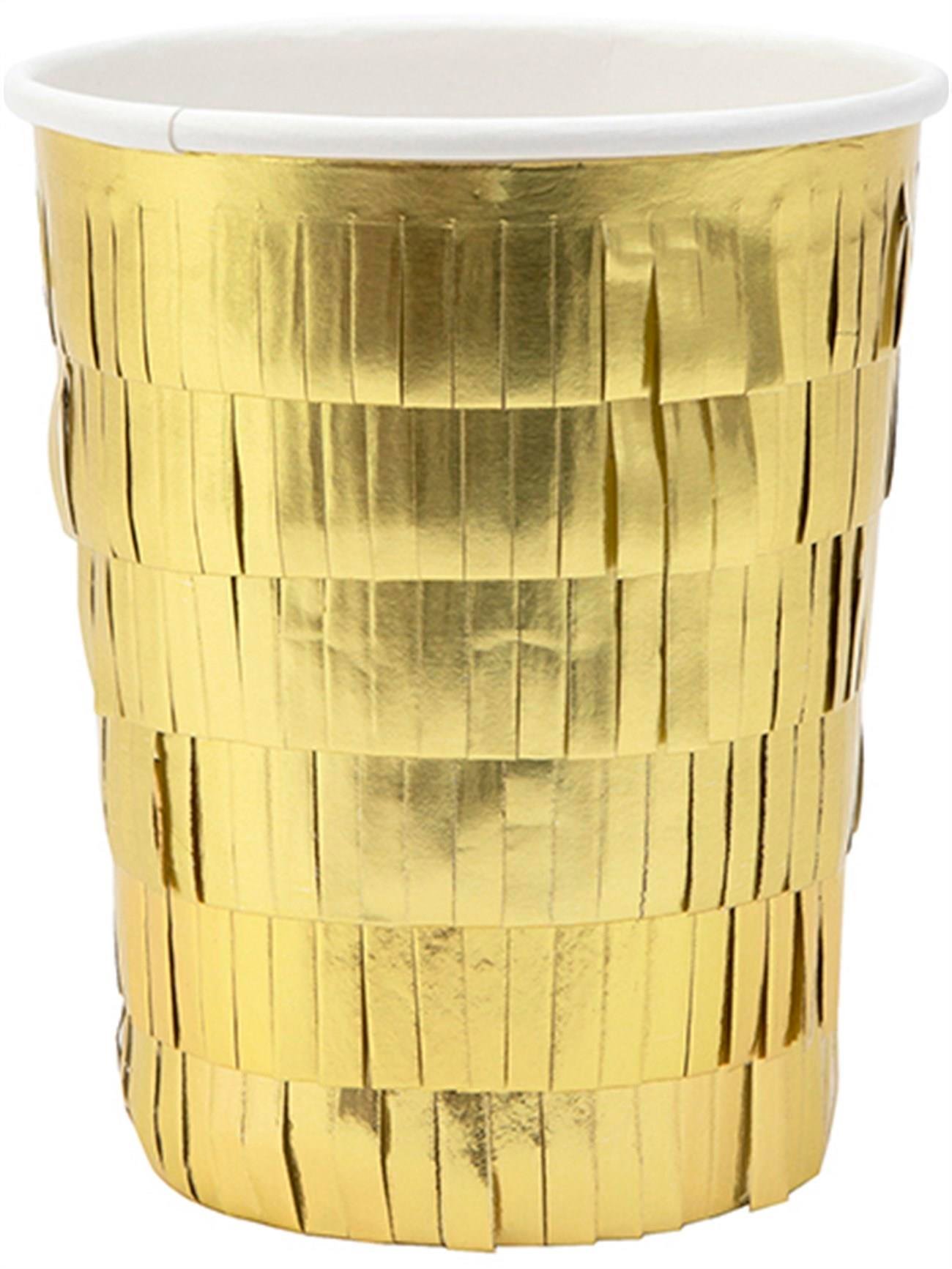 Meri Meri - Gold Fringe Party Cups - Altın Saçaklı Bardaklar