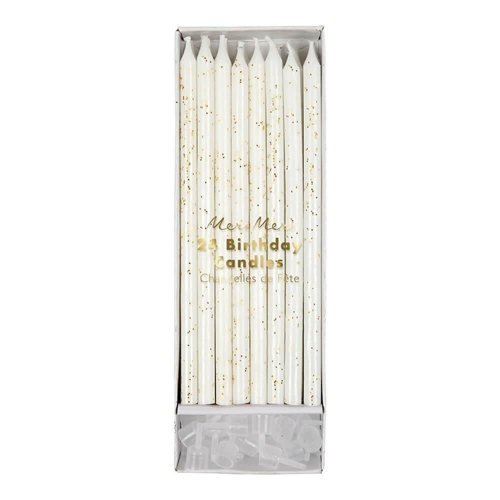 Meri Meri - Gold Glitter Candles - Altın Simli Mumlar
