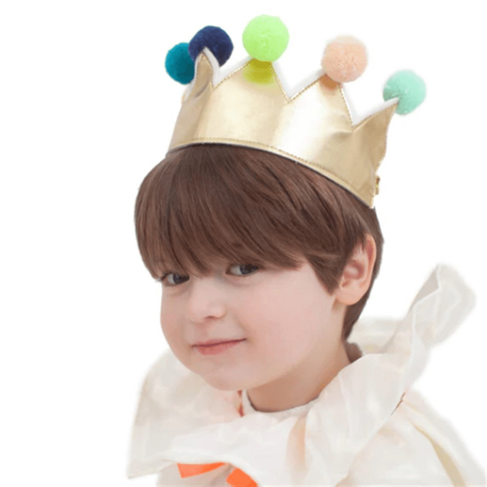 Meri Meri - Gold Pompom Crown - Altın Ponpon Taç